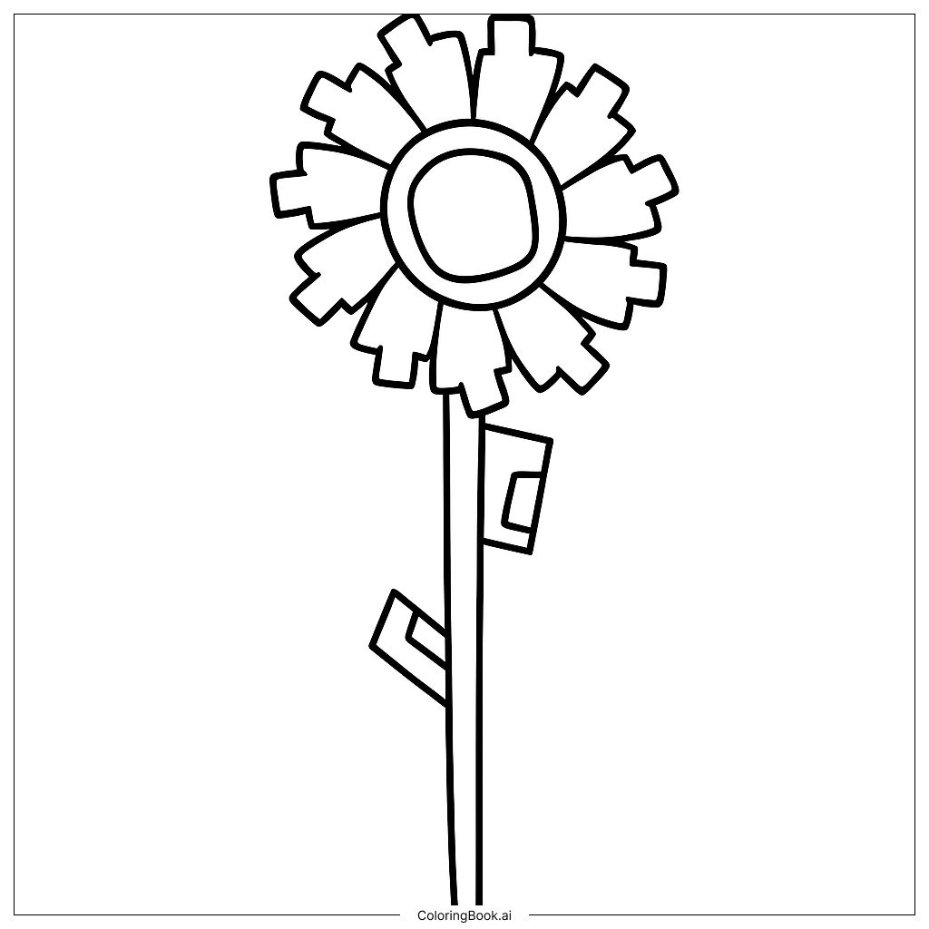 Candy Sunflower Coloring Page